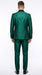 Men’s Emerald Green 3 Piece Tuxedo with Black Satin Shawl Lapel and Matching Vest