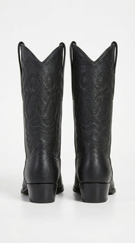 Men’s Los Altos Black Elk Leather J Toe Cowboy Boots, Handmade Western Dress Boots