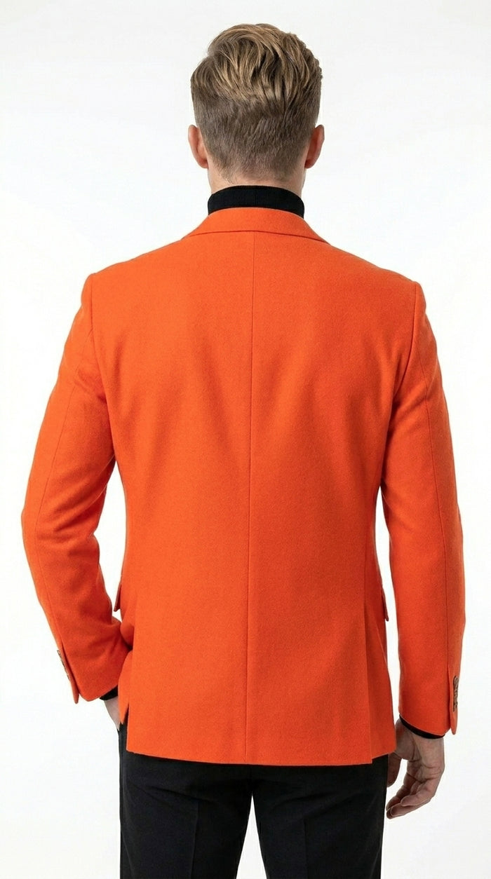 Men’s Orange Blazer, Bold Formal Wedding Church Party Sport Coat Jacket