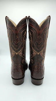 Los Altos Caiman Tail Cowboy Boots for Men – Faded Brown Pointed Toe Western Boots