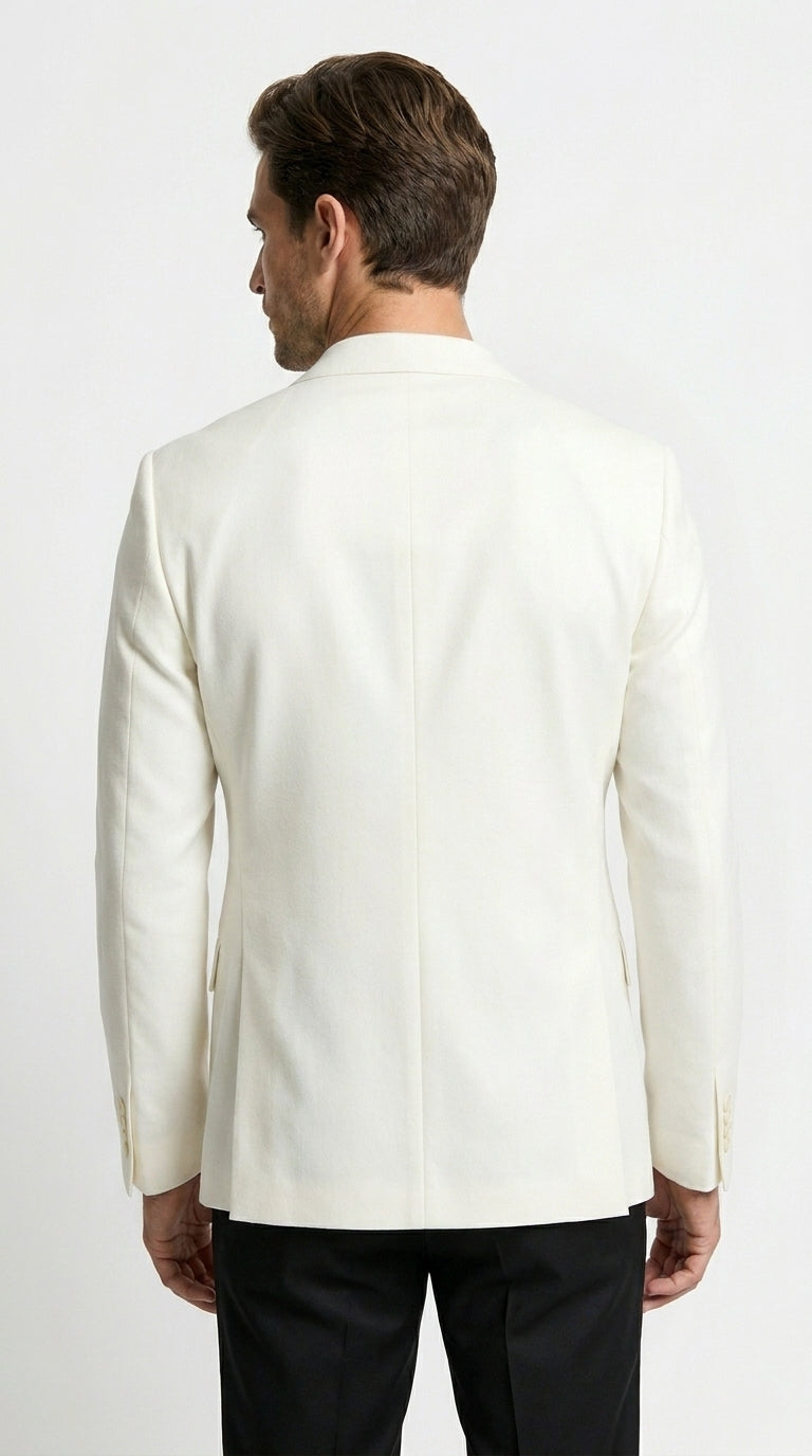 Men’s Elvis Presley Style White Double Breasted Blazer, Long Sleeve Formal Coat Jacket