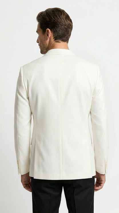 Men’s Elvis Presley Style White Double Breasted Blazer, Long Sleeve Formal Coat Jacket