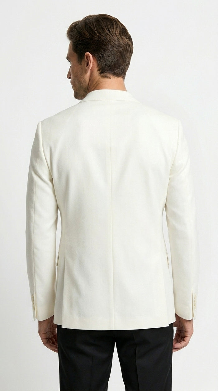 Men’s Elvis Presley Style White Double Breasted Blazer, Long Sleeve Formal Coat Jacket
