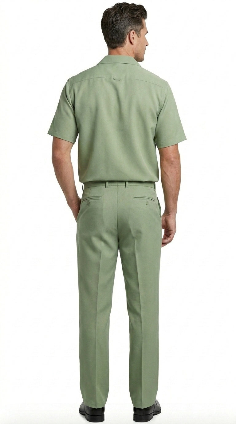 Men’s Mint Big and Tall Walking Suit with Short Sleeve Shirt and Matching Pants