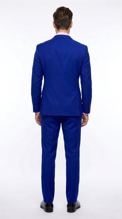 Men’s Royal Blue Double Breasted Blazer, High Quality Peak Lapel Formal Suit Jacket