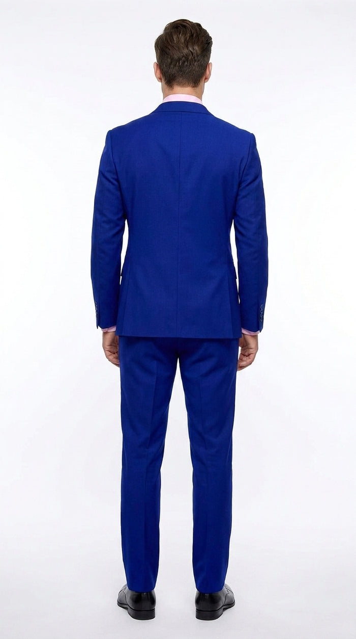 Men’s Royal Blue Double Breasted Blazer, High Quality Peak Lapel Formal Suit Jacket