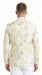 Men’s Off White and Gold Floral Paisley Tuxedo Blazer, Big and Tall Sparkling Formal Sport Coat