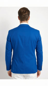 Men’s Royal Blue 2 Button Blazer with Notch Lapel, Wholesale Dress Casual Sport Coat