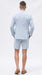Men’s Light Blue Seersucker Suit with Shorts, Summer Mini Pinstripe Casual Dress Outfit