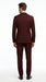 Men’s Burgundy Maroon Wine Suit with 2 Button Jacket and Matching Pants, Formal Wedding Dress Suit