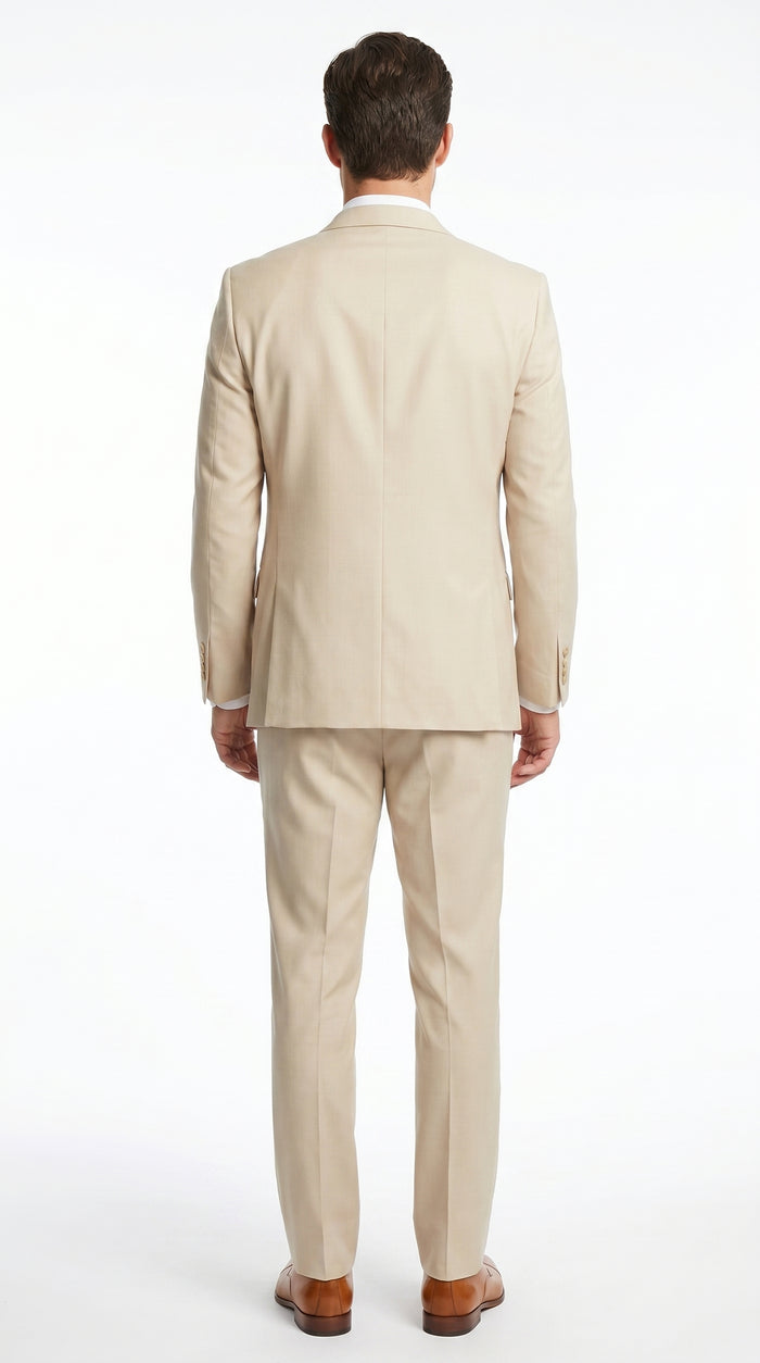 Men’s Champagne Wedding Suit with Vest, Summer Formal Groom and Beach Wedding Suit