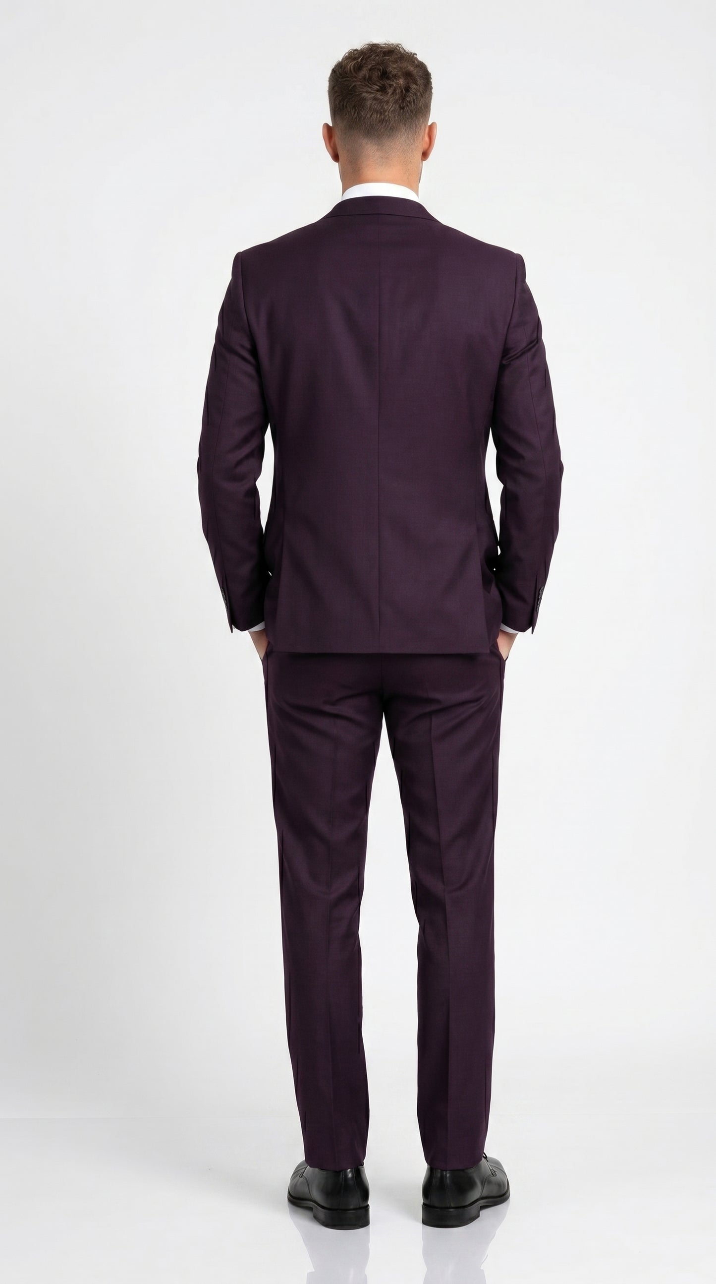 Men’s Plum Eggplant Dark Purple 2 Piece Suit, Formal Wedding Prom Dress Suit
