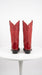 Men’s Red Eel Cowboy Boots with J Toe, Exotic Western Dress Boots