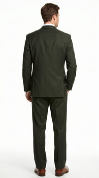 Men’s Dark Olive Green Suit, Classic Formal Dress Suit Clearance Sale