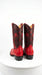 Men's King Exotic Ostrich Leg 3x Toe Handcrafted Boots in Red