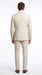 Men’s Natural Linen 2 Piece Suit with Side Vents, Two Button Regular Fit Summer Dress Suit