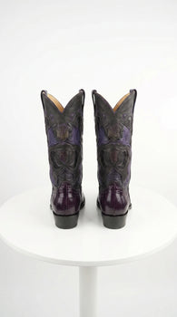 King Exotic Men’s Eel Western Snip Toe Boots, Exotic Cowboy Dress Boots