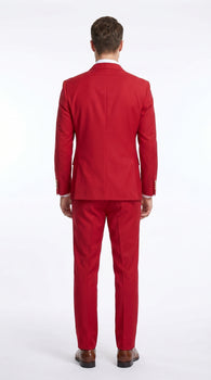Rossi Man Milano RM1191 Men’s Red Double Breasted Suit with Gold Buttons, Formal Wedding Prom Suit
