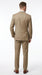 Men’s Champagne Gold Sharkskin Suit, Formal Wedding Church Business Dress Suit Set