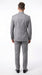 Alberto Nardoni Men’s Light Grey Mandarin Collar Suit, Banded No Collar Formal Wedding Church Suit