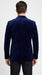 Men’s Navy Blue Velvet Tuxedo Jacket with Black Satin Lapel, Formal Sport Coat Dinner Blazer