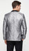 Alberto Nardoni Men’s Silver Gray and Black Paisley Sequin Tuxedo Blazer with Black Lapel