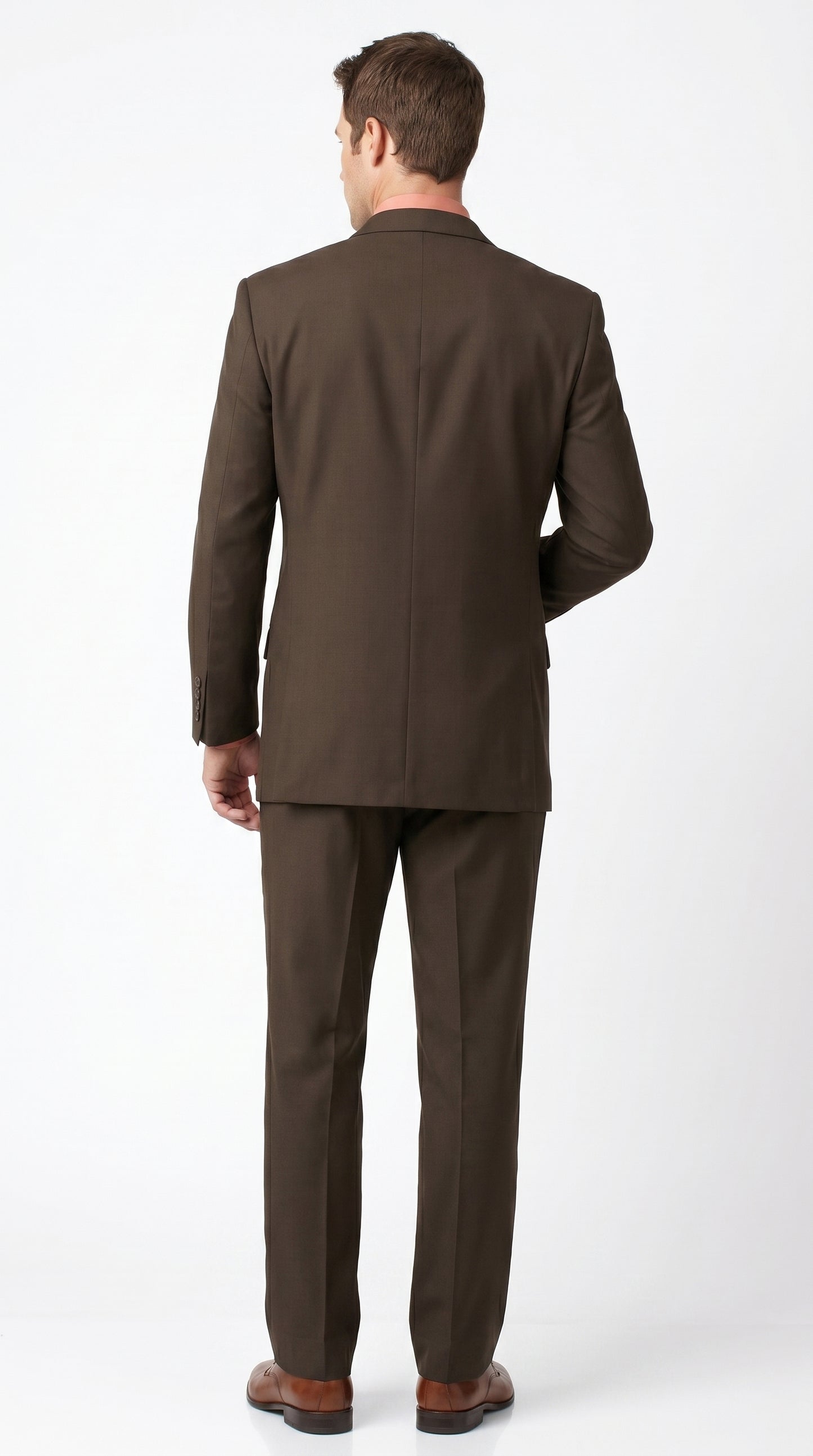 Men’s Chocolate Brown 3 Button Business Suit, Premier Quality Clearance Sale Dress Suit