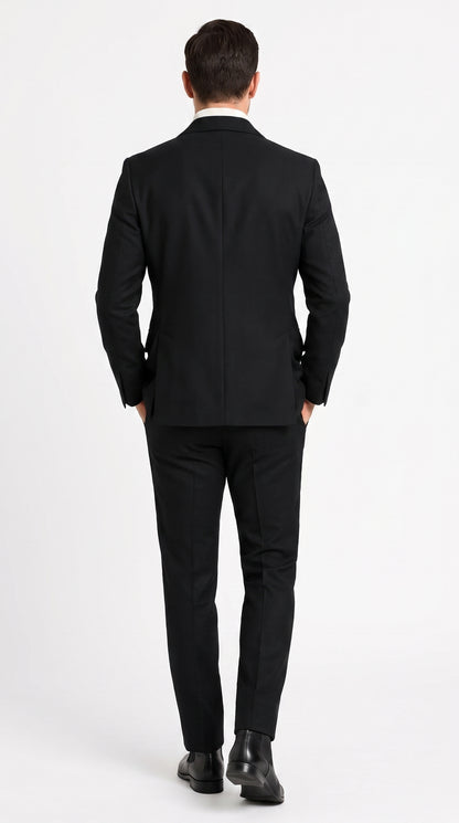 Men’s Black Safari Walking Suit, Utility Jacket and Trousers Casual Dress Set