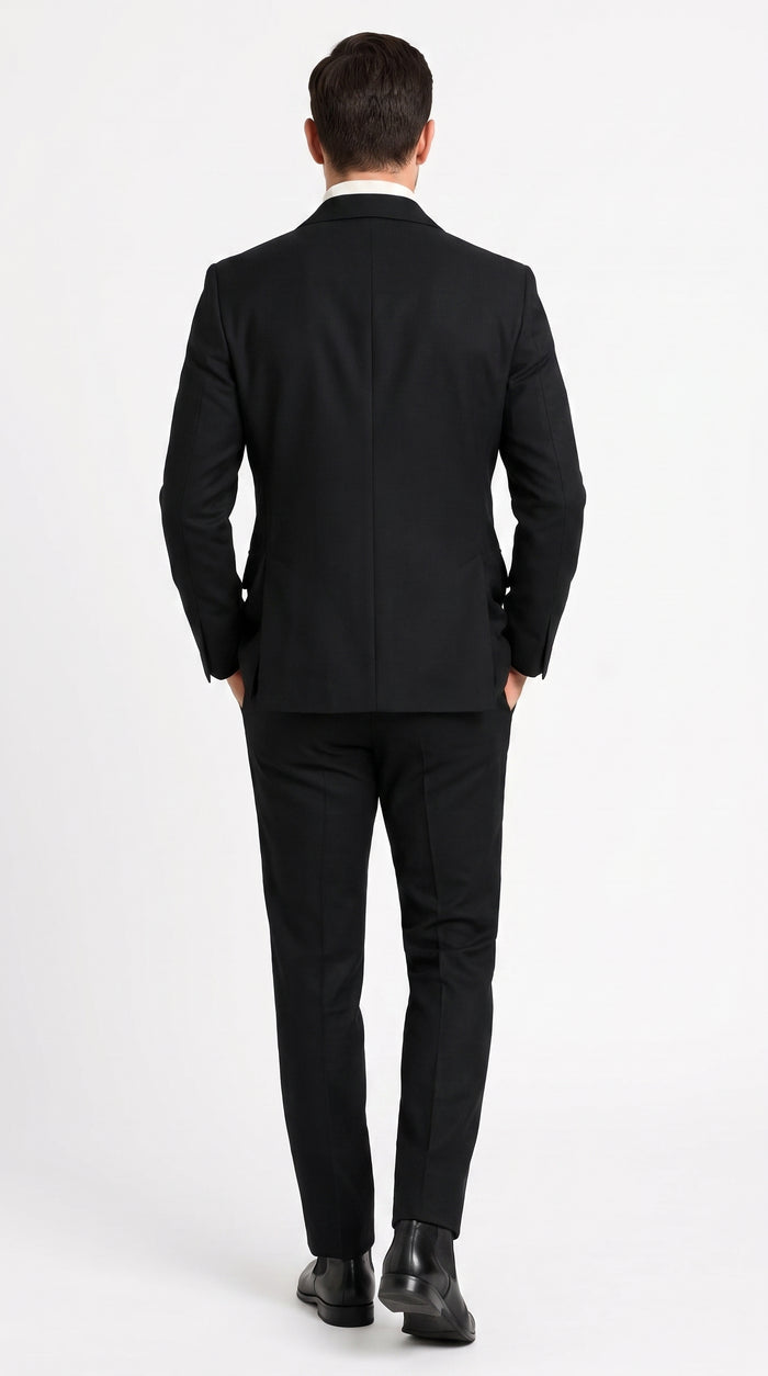 Men’s Black Safari Walking Suit, Utility Jacket and Trousers Casual Dress Set
