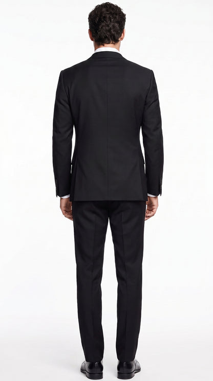 Men’s Black Peak Lapel Suit, Formal Wedding Business Dress Suit