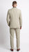 Men’s Tan Beige Pinstripe 3 Piece Vested Suit, 2 Button Formal Wedding Business Dress Suit