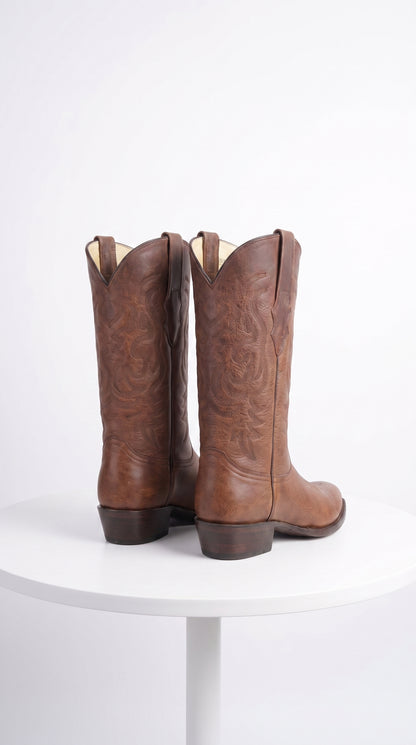 Men’s Brown Cowboy Boots, Classic Western Ranch Boots for Rodeo and Country Wear