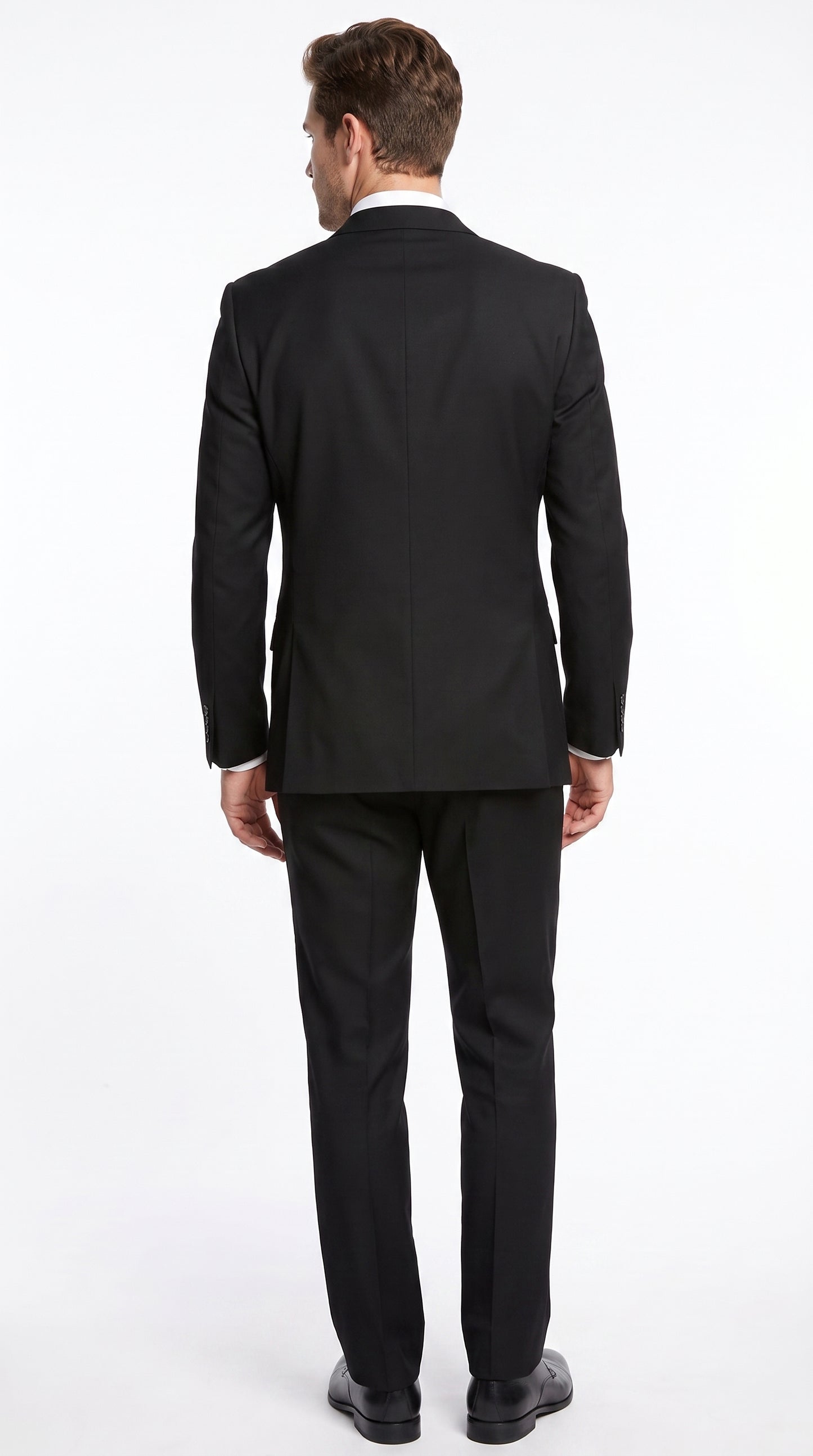Alberto Nardoni Men’s Black 3 Piece Suit, Classic Fit Formal Wedding Business Dress Suit