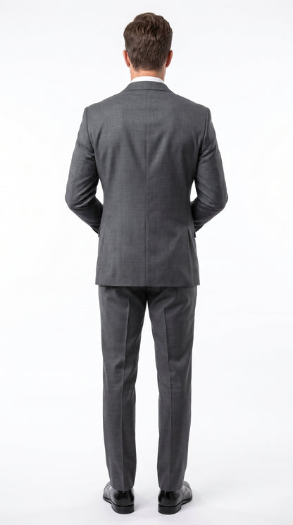 Men’s Grey Double Breasted Suit – 6 Button Classic Fit Formal Business Wedding Suit
