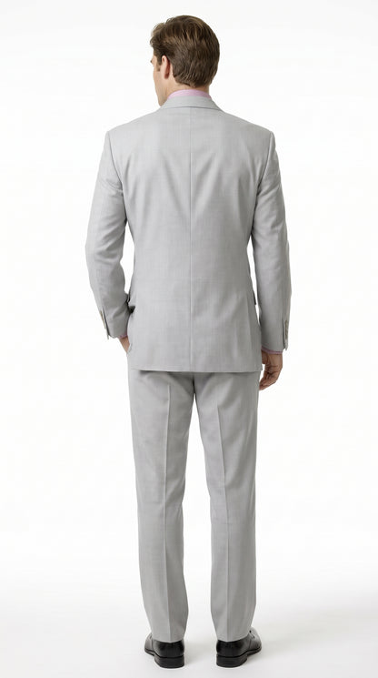 Men’s Silver 2-Button Suit – Classic Formal Wedding, Prom & Business Suit