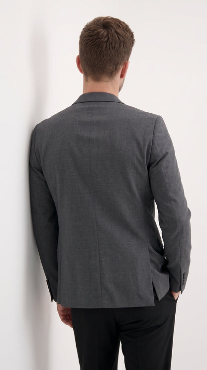 Men’s Charcoal Extra Slim Fit Blazer, Shorter Sleeve Shorter Jacket Formal Sport Coat