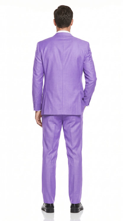 Men’s Lavender Lilac 3 Piece Suit, 2 Button Vested Formal Wedding Prom Suit