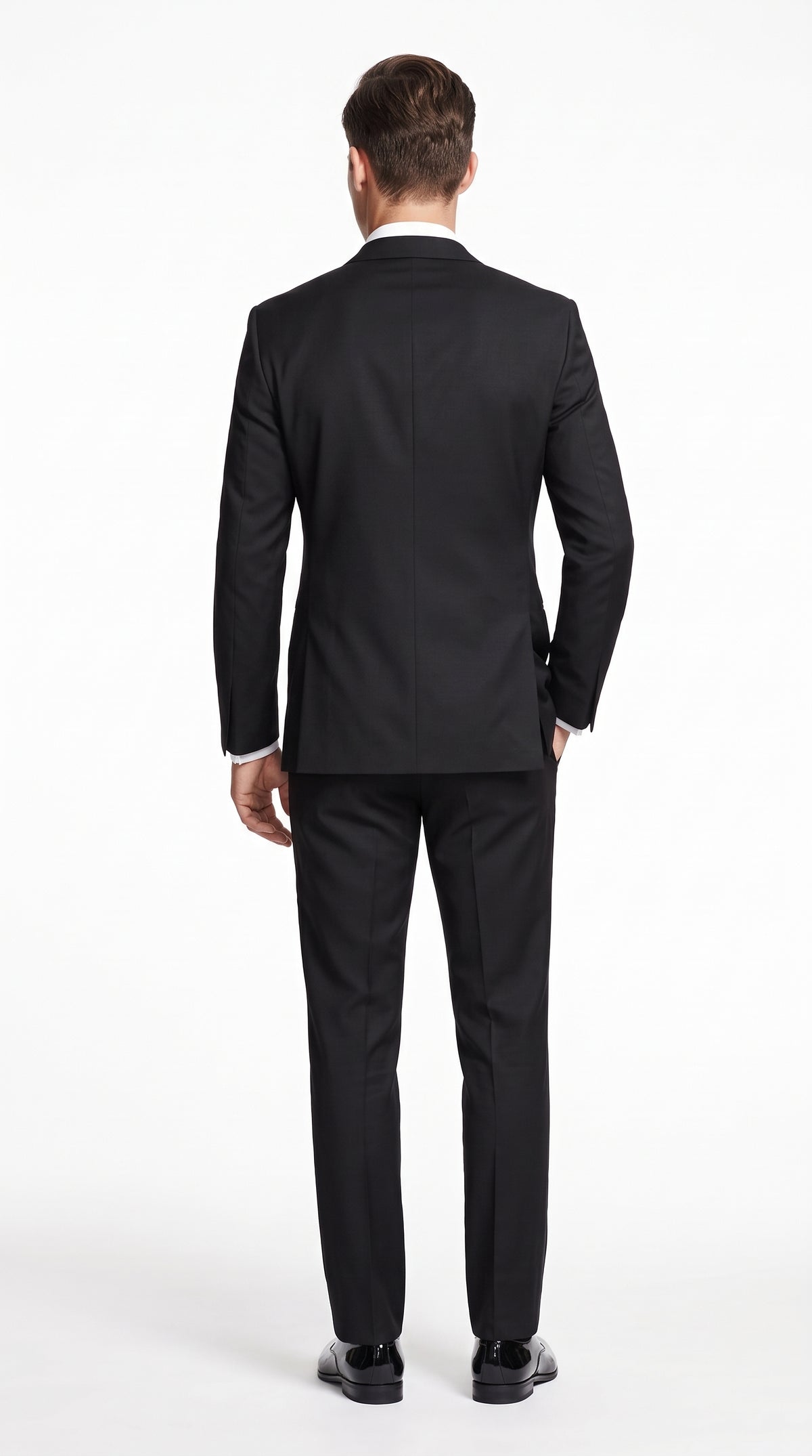 Men's Black Peak Lapel Wedding Tuxedo – Modern Fit Single-Breasted Formal Prom & Groom Tuxedo Suit