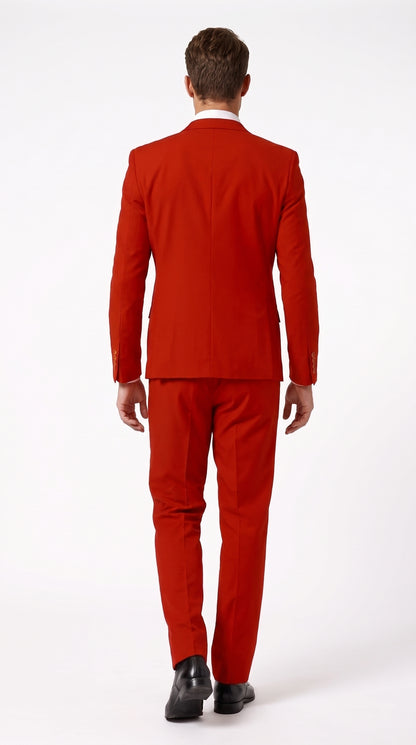 Men's Red Wool Suit Separates – Mix and Match 2-Piece Suit, Classic Two-Button Formal & Wedding Suit for Men