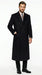 Men’s Black Six Button Fully Lined Overcoat, Long Winter Topcoat for Formal Business Wear