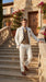 Men’s Off White Great Gatsby 3 Piece Suit, Vintage Wedding Prom Formal Vested Suit Set