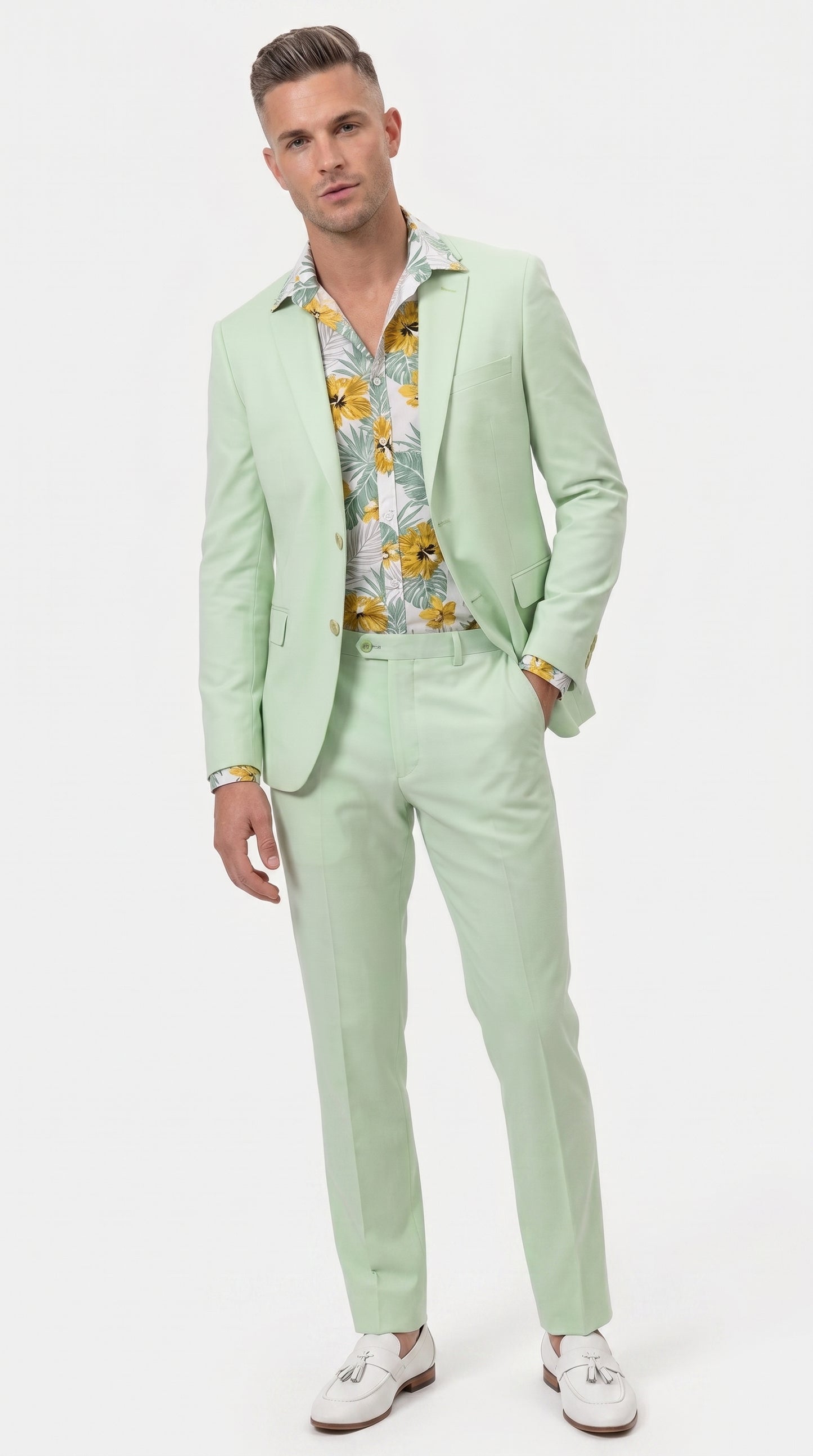 Men’s Mint Green Suit, Sage Green Summer Wedding and Prom Dress Suit