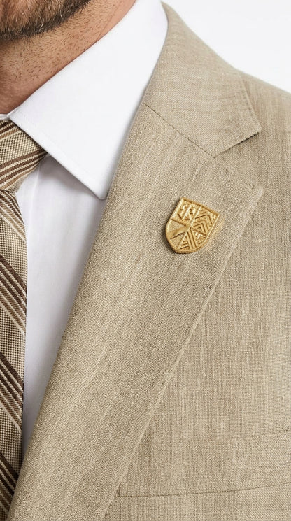 Men’s Beige Big & Tall Linen Suit – 2-Button Summer Wedding & Beach Suit