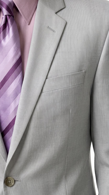 Men’s Silver 2-Button Suit – Classic Formal Wedding, Prom & Business Suit