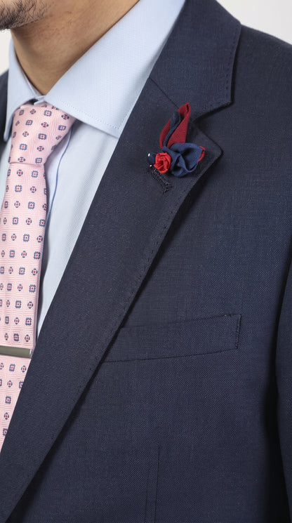 Men's Navy Blue Modern Fit 2-Button Suit – Classic Business, Wedding & Formal Dress Suit with Notch Lapel