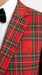 Men’s Red Tartan Plaid Tuxedo Jacket with Black Shawl Lapel, Holiday Christmas Wedding Prom Blazer