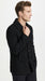 Men’s Black Big and Tall Wool Peacoat with Three Button Double Breasted Closure