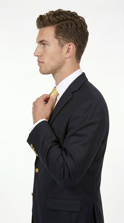 Men’s black Pure 2 Button Lewis Blazer, Classic Business Casual Wedding Sport Coat Jacket