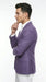Men’s Purple Single Breasted Two Button Blazer, Classic Business Casual Wedding Sport Coat Jacket