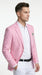 Men’s Pink Lightweight Easter Suit, Jacket and Pants Summer Wedding Prom Dress Suit Set